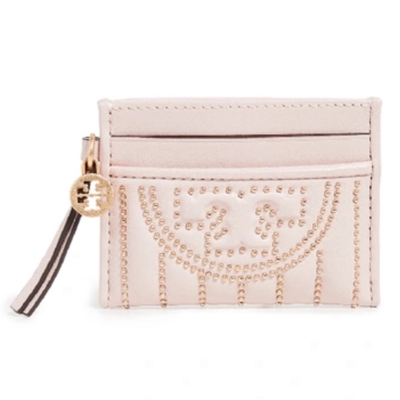 NWT Authentic Luxury Minimalist RARE Tory Burch Fleming Mini Stud Slim Card Case